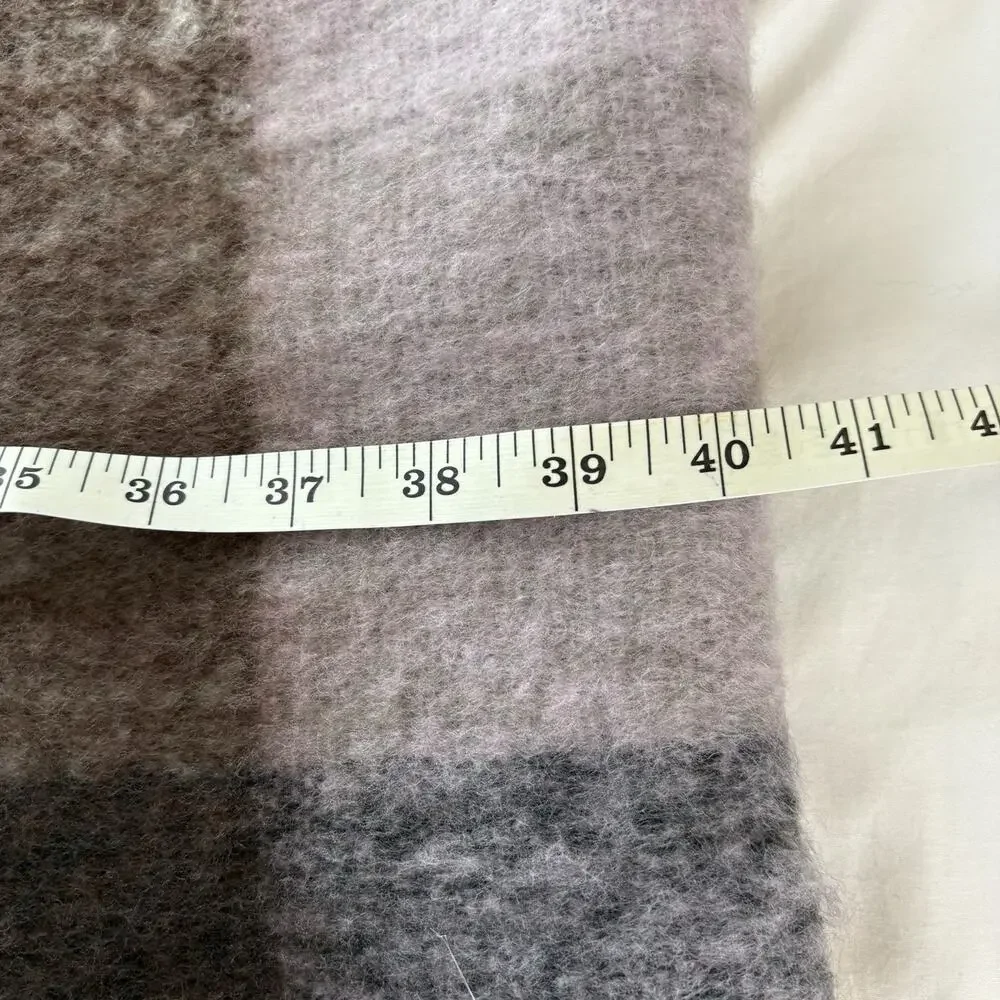 New On 34th Classic Large Check Supersoft Wrap Scarf Gray, Brown, Lavender